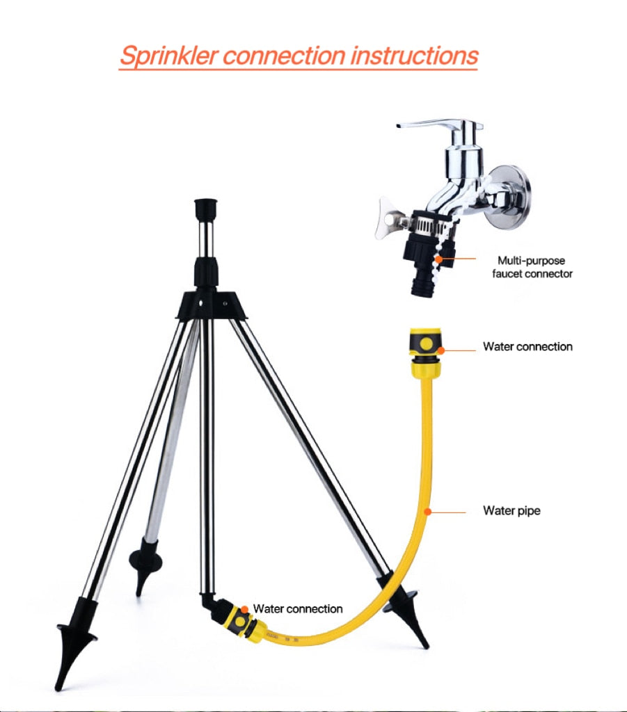 360-Degree Rotating Tripod Lawn Sprinkler