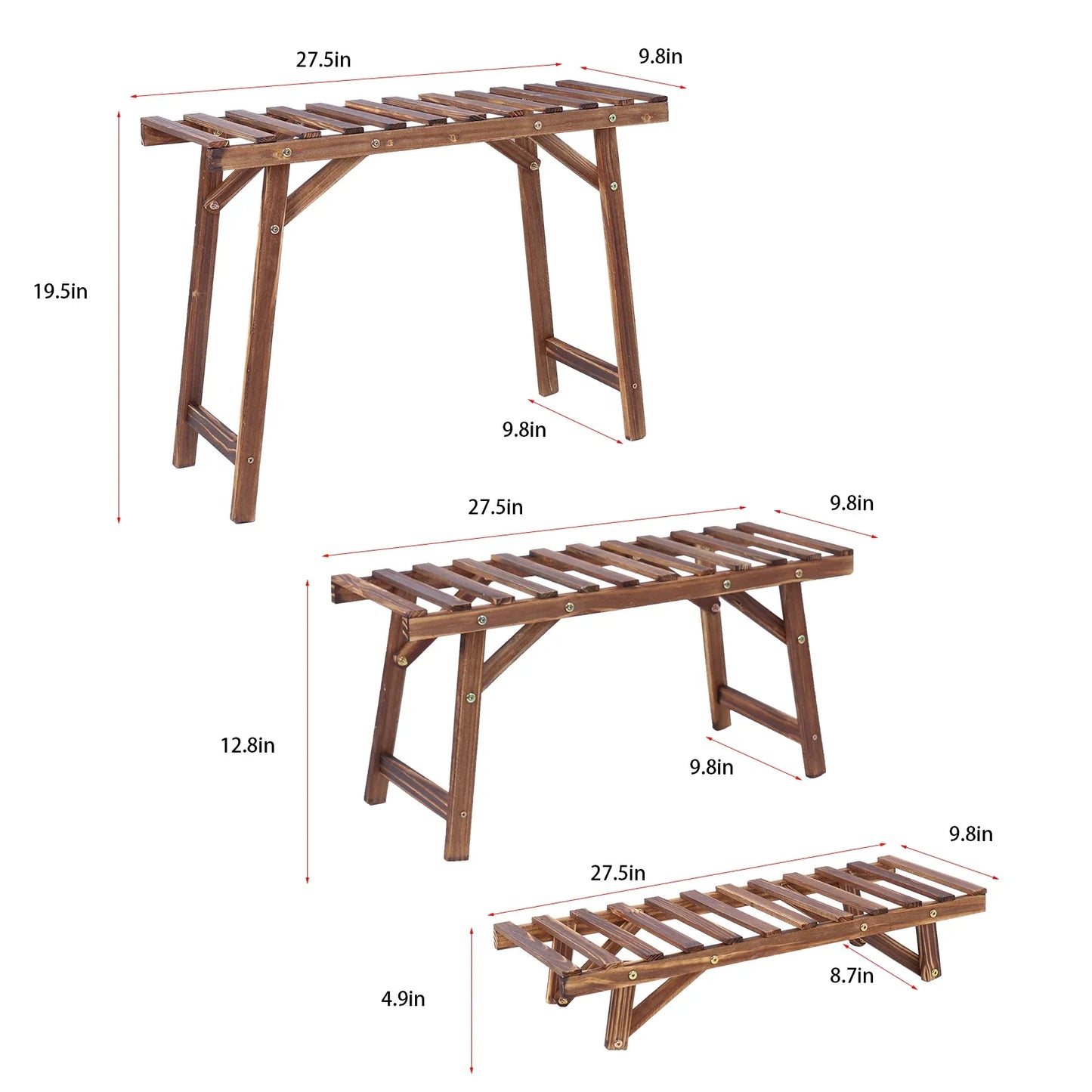 Freestanding 3 Tier Plant Display Shelves