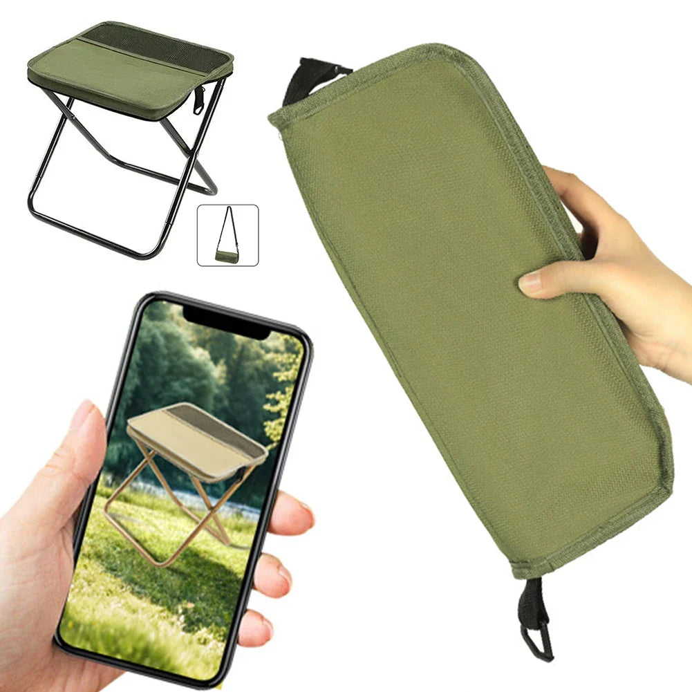 Portable Folding Stool with Carry Pouch