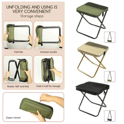 Portable Folding Stool with Carry Pouch